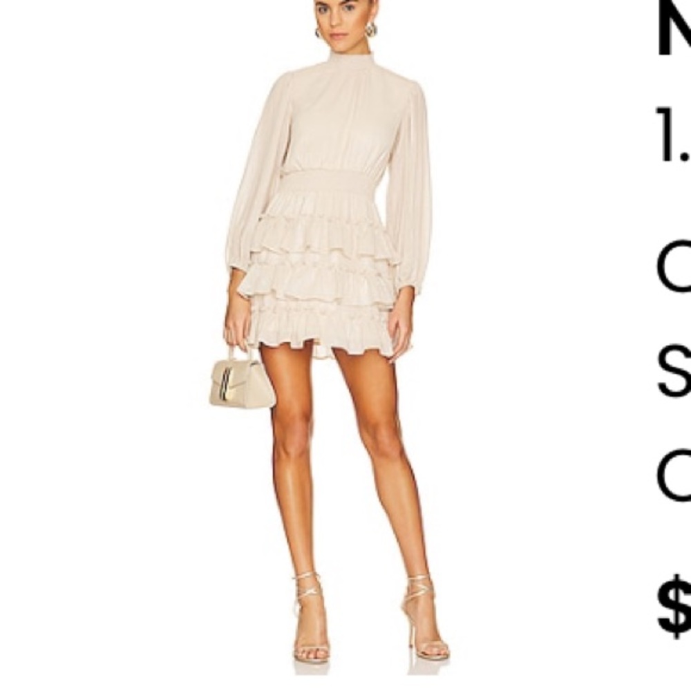 1. State Beige Smocked Neck Dress